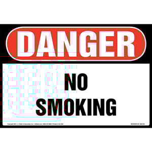 Danger: No Smoking Sign – OSHA – Extra-Large