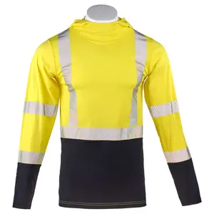 J. J. Keller® SAFEGEAR® Hi-Vis Cooling Long Sleeve Hoodie with Black Bottom - Small Main Image