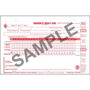 Deluxe Duplicate Daily Log w/Detailed DVIR & Recap - Loose-Leaf, 2-Ply, Carbon, 8-1/2" W x 5-17/32" L, 31 per pack Main Image