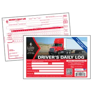 Driver's Daily Log Book w/Simplified DVIR & Recap - Stock, Book Format, 2-Ply, Carbon, 8-1/2" W x 5-1/2" L Main Image