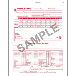 2-In-1 Driver's Daily Log Book w/Detailed DVIR, No Recap - Stock, Book Format, 2-Ply, Carbonless, 8-1/2" W x 11" L Main Image