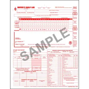 5-In-1 Driver's Daily Log w/Detailed DVIR - Loose-Leaf, 2-Ply, Carbonless, 8-1/2" W x 11" L, 31 per pack Main Image