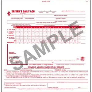2-In-1 Driver's Daily Log Book w/Simplified DVIR, No Recap - Stock, Book Format, 2-Ply, Carbonless, 8-1/4" W x 8-1/2" L Main Image