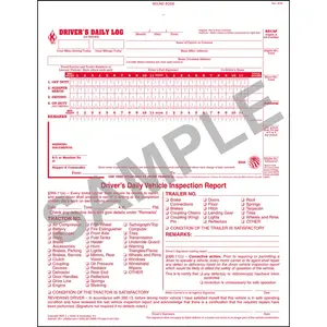 2-In-1 Driver's Daily Log Book w/Detailed DVIR & Simplified Recap - Stock, Book Format, 2-Ply, Carbonless, 8-1/2" W x 11" L Main Image