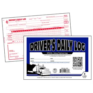 Driver's Daily Log Book with Simplified DVIR - Stock, Book Format, 3-Ply, Carbon Interleaf, 8-1/2" W x 5-1/2" L Main Image