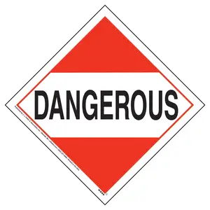 Dangerous Placard - Worded - 4 mil Vinyl, Removable Adhesive Main Image