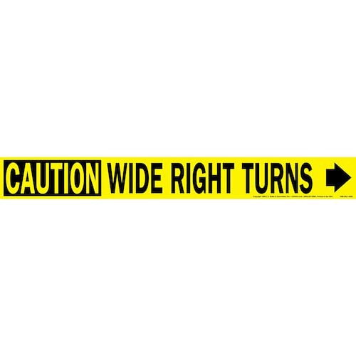 Caution Wide Right Turns Sign with Arrow (01654)