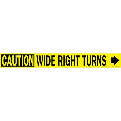 Caution Wide Right Turns Sign with Arrow (01654)