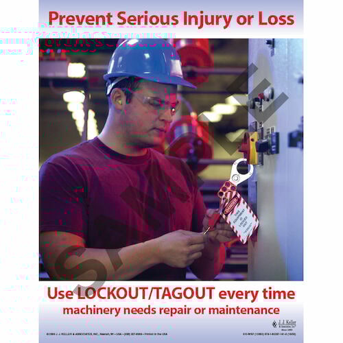 Lockout/Tagout Workplace Safety Awareness Poster "Prevent Serious