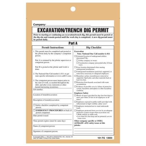 Excavation Trench Dig Permit Excavation Trench Dig Permit