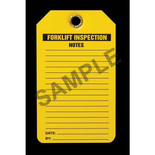 Safety Tag Plastic Forklift Inspection