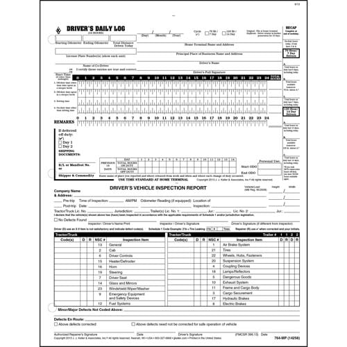 Canadian Driver's Daily Log w/Recap, w/Detailed DVIR - Retail Packaging (07052)