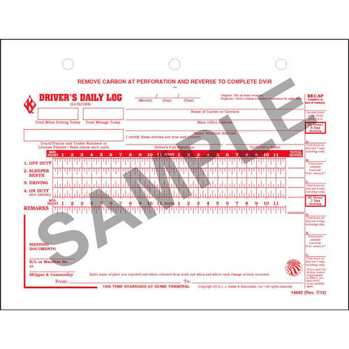 Driver's Daily Log Book w/No DVIR, 2-Ply - Personalized