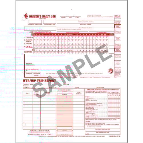 3In1 Driver's Daily Log, 2Ply, Carbonless, LooseLeaf Format
