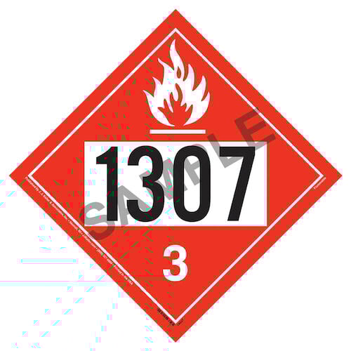 1307 Placard - Class 3 Flammable Liquid (05484)