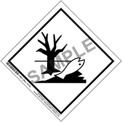 Marine Pollutant Markings - High-Gloss Paper, Permanent Adhesive (00238)