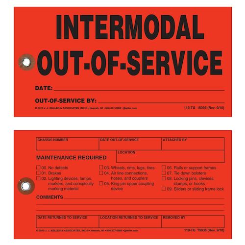 Intermodal Out-of-Service Tag (02701)