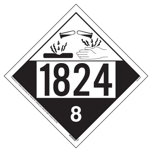 1824 Placard - Class 8 Corrosive (02512)