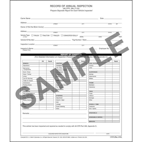 Record of Annual Inspection - Personalized (07102)