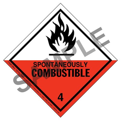 Hazardous Materials Labels Class 4, Division 4.2 Spontaneously