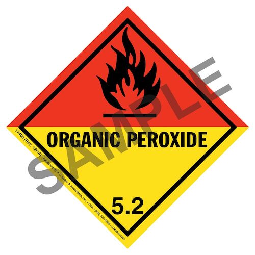 Hazardous Materials Labels Class 5, Division 5.2 Organic Peroxide