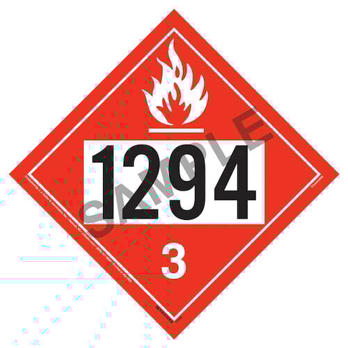 1294 Placard - Class 3 Flammable Liquid (05477)