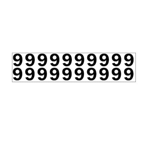 Individual 1.25" Vinyl Numbers - 9 (Nine) (05644)