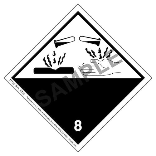 International Dangerous Goods Labels - Class 8 -- Corrosive - Vinyl (05712)