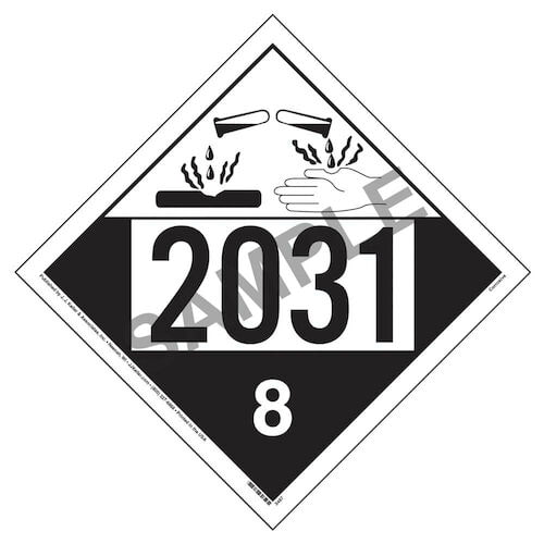 2031 Placard - Class 8 Corrosive (01568)