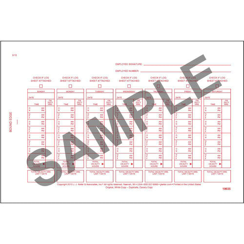 Driver's Exemption Log - Short-Haul Operations, 2-Ply, w/Carbon - Stock