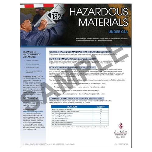 CSA Poster Hazardous Materials Compliance