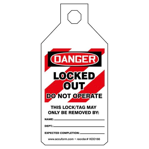 STOPOUT® Tab Tags - Danger Locked Out Do Not Operate (07393)