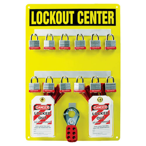 STOPOUT® Lockout Center - Aluminum Hanger Board, 12-Lock Cap (07427)