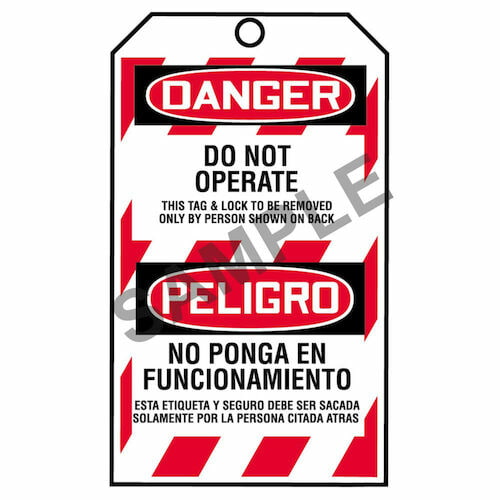 STOPOUT® Bilingual Tags By-The-Roll - Danger Do Not Operate (07595)