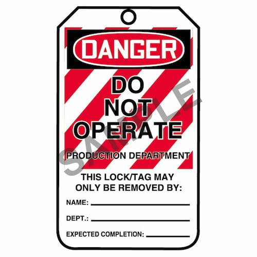 Lockout/Tagout Tag - Danger Do Not Operate Production Department (07555)