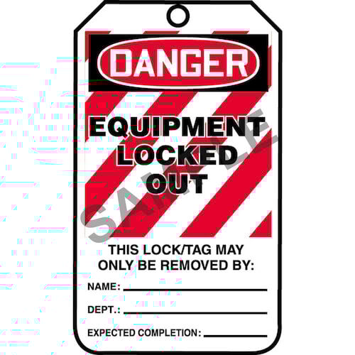 Lockout/Tagout Tag - Danger Equipment Locked Out (07557)
