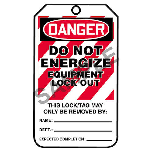 Lockout/Tagout Tag - Danger Do Not Energize Equipment Lockout (07560)