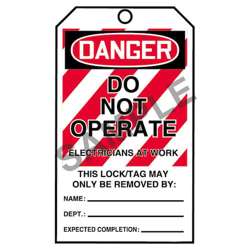 STOPOUT® Tags By-The-Roll - Danger Do Not Operate Electricians At Work (07587)