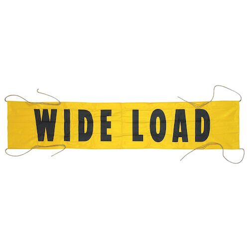 Vinyl Wide Load/Oversize Load Banner w/ Ropes Sewn In (01243)