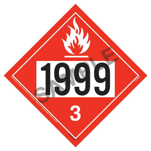 1999 Placard - Class 3 Flammable Liquid (02368)