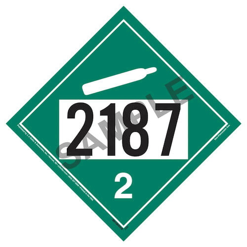 2187 Placard - Division 2.2 Non-Flammable Gas (02351)