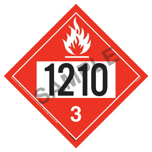 1210 Placard - Class 3 Flammable Liquid (02372)