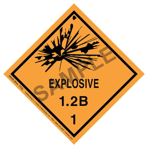 Explosives Label - Class 1, Division 1.2B - Poly (07855)