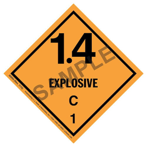 Explosives Label - Class 1, Division 1.4C - Poly (07875)