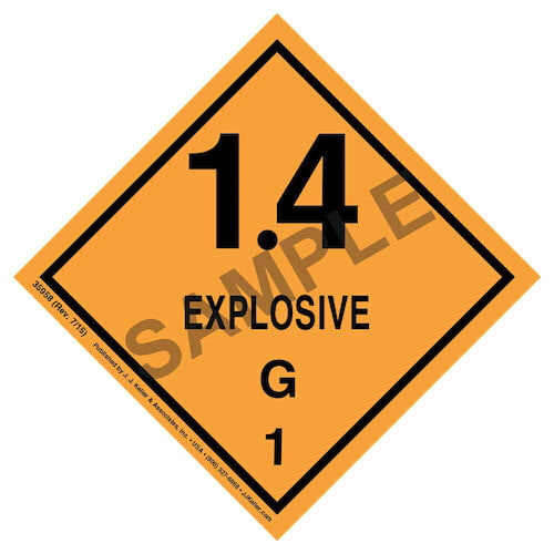 Explosives Label - Class 1, Division 1.4G - Poly (07879)