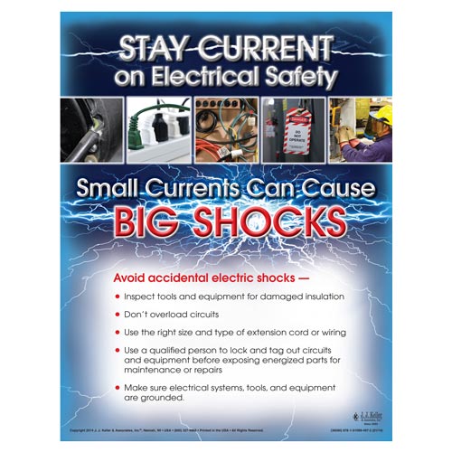 Stay Current On Electrical Safety - Workplace Safety Training Poster (08010)