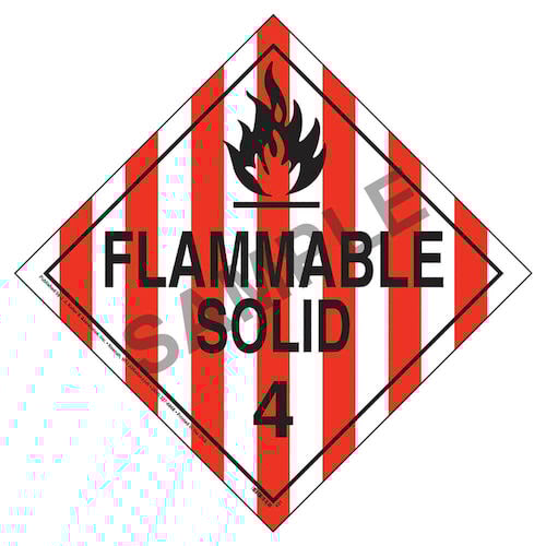 Division 4.1 Flammable Solid Placard - Worded (02483)