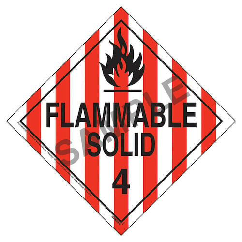 Division 4.1 Flammable Solid Placard - Worded (02483)