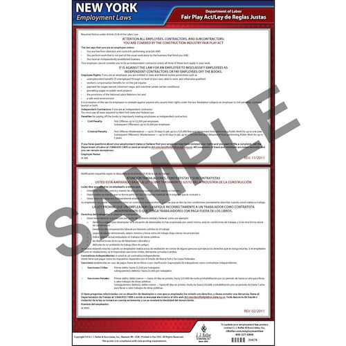 New York Construction Industry Fair Play Act Poster