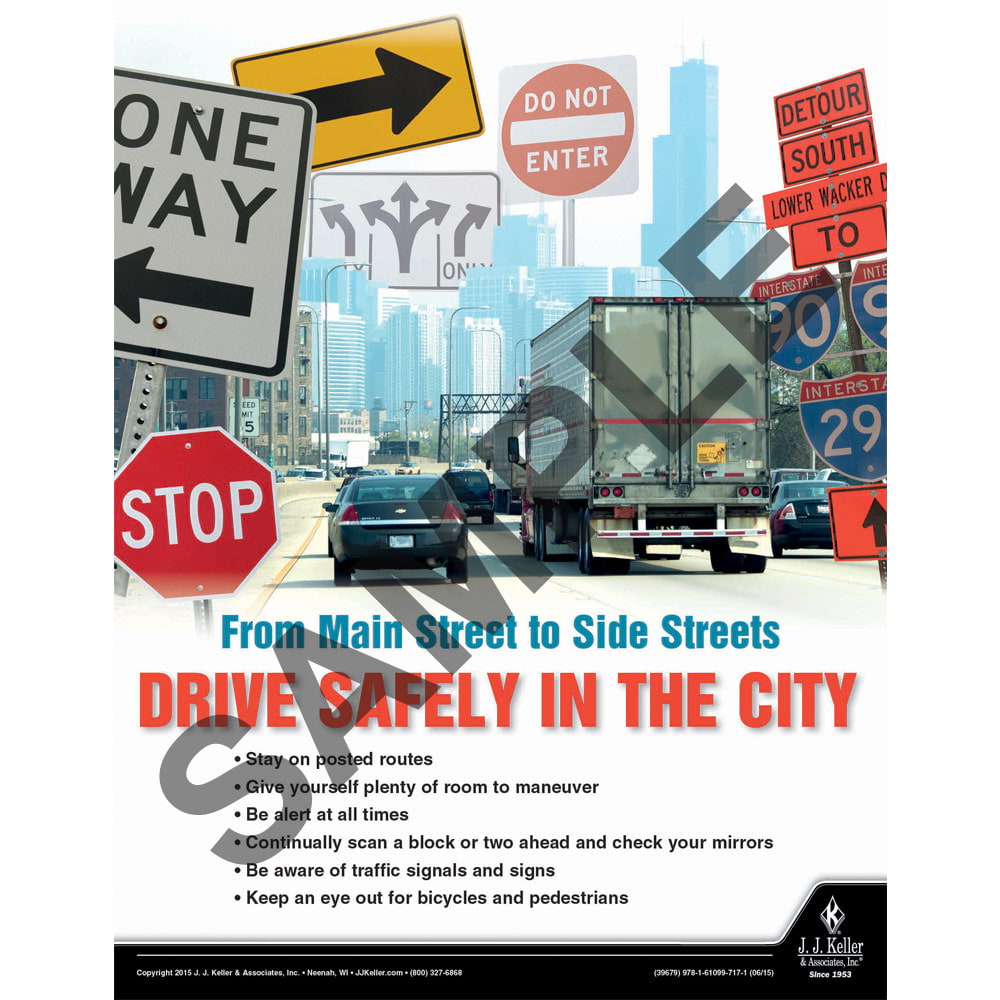 Drive Safely In The City Driver Awareness Safety Poster
